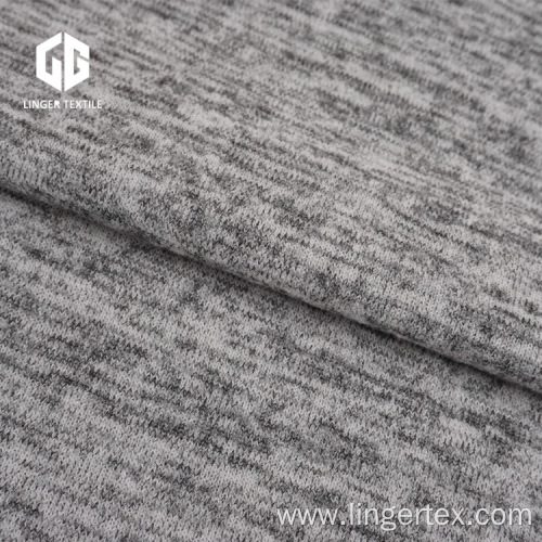 Heather Grey Polyester Hacci Fabric For Sweater